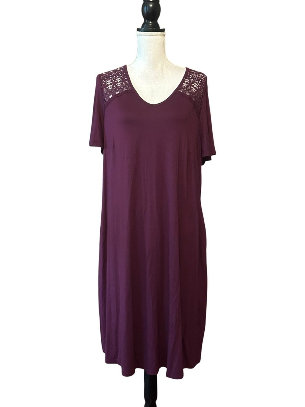 NWT Lane Bryant Minimalist York Lace Shoulder Minimalist Pocketed Dress SZ 14/16